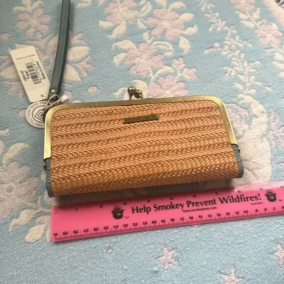 NWT *Simply Noelle* Trifold Weave Snap Clutch Wallet Wristlet - Picture 9 of 10
